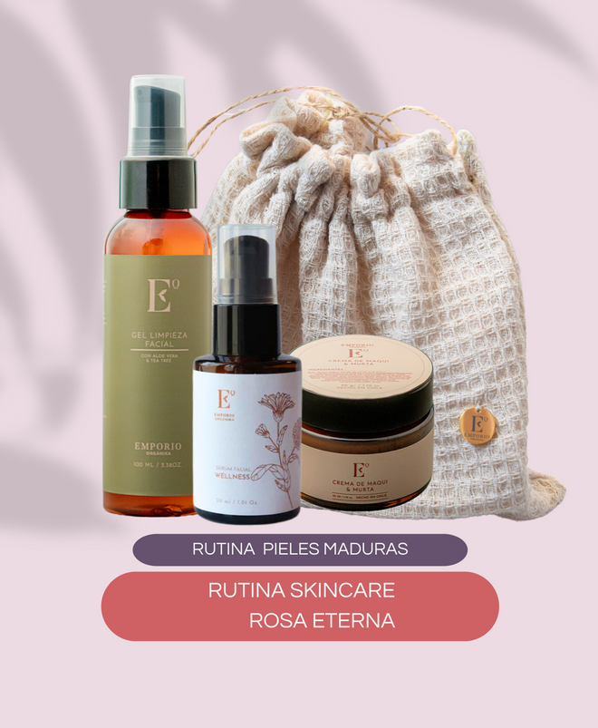 RUTINA SKINCARE PIELES MADURAS ANTIAGE ROSA ETERNA